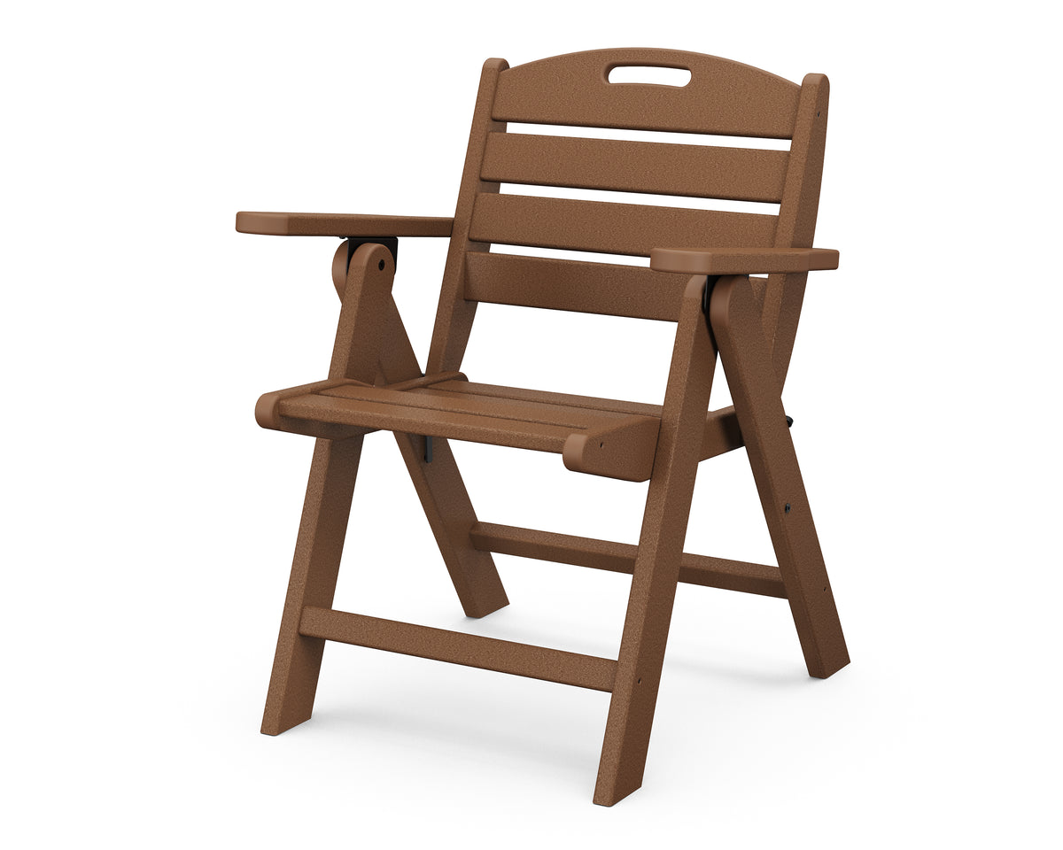 POLYWOOD Nautical Folding Lowback Chair in Teak