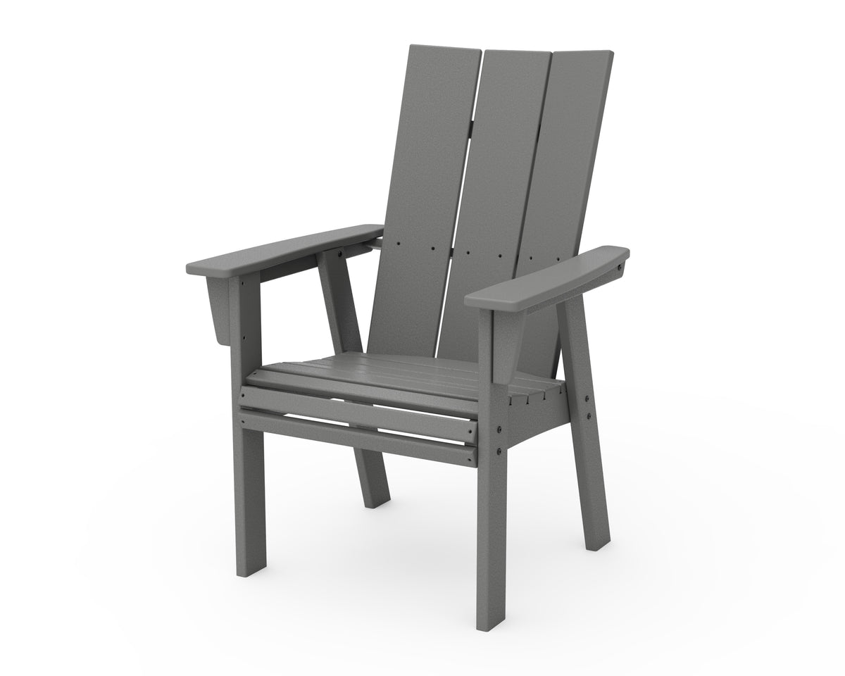 POLYWOOD Modern Curveback Adirondack Dining Chair in Slate Grey
