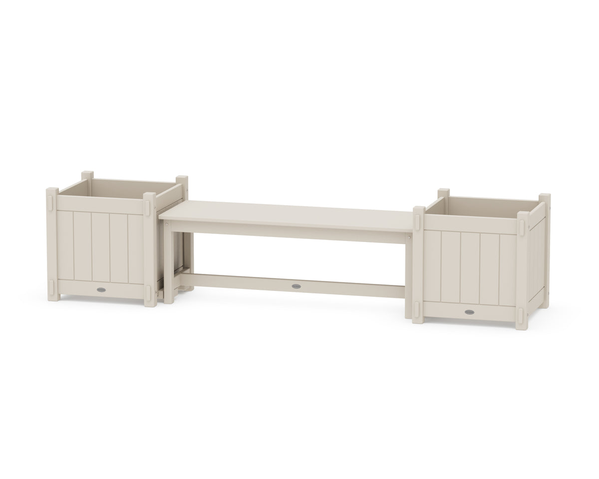 POLYWOOD 48" Vineyard Straight Planter Bench Set - Large in Sand