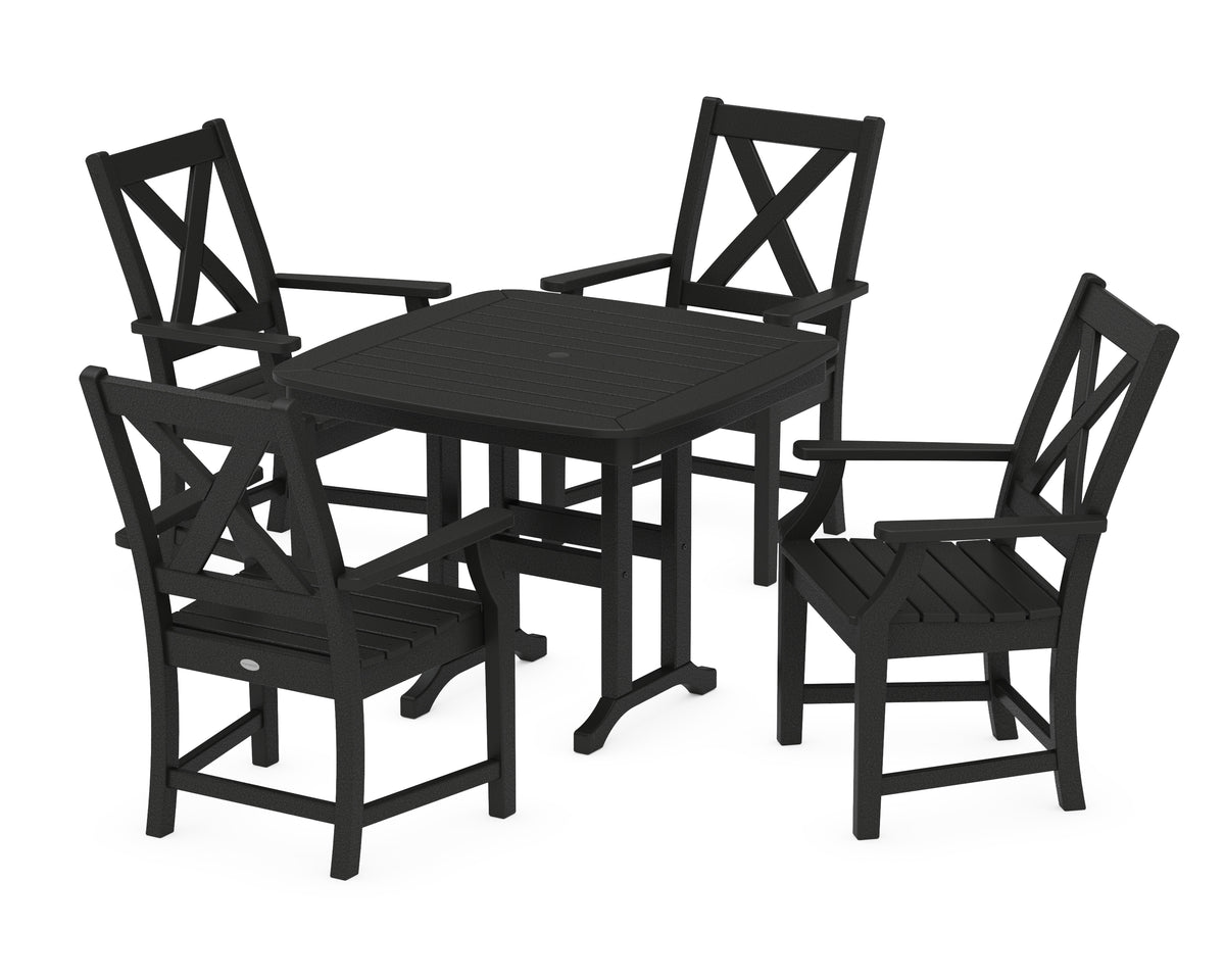 POLYWOOD Braxton 5-Piece Dining Set in Black