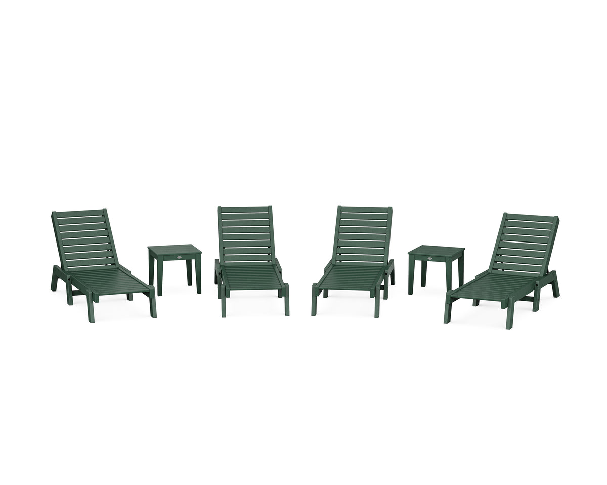 POLYWOOD Captain Chaise 6-Piece Set in Green