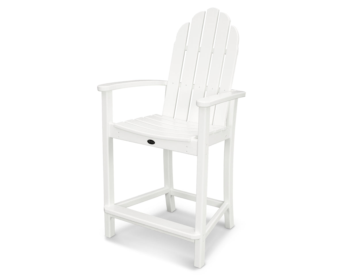 POLYWOOD Classic Adirondack Counter Chair in White