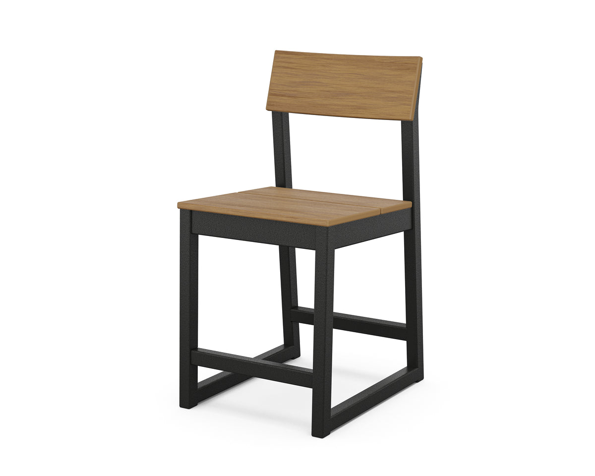 POLYWOOD EDGE Counter Side Chair in Black / Natural