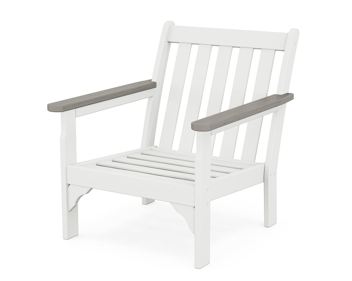 POLYWOOD Vineyard Chair Frame in White / Driftwood