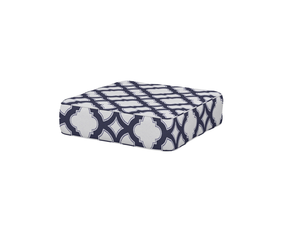 POLYWOOD Ateeva 4000 Ottoman Cushion in Trellis Navy