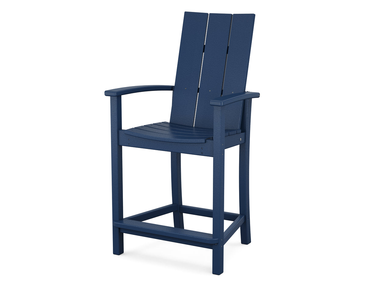 POLYWOOD Modern Adirondack Counter Chair in Navy