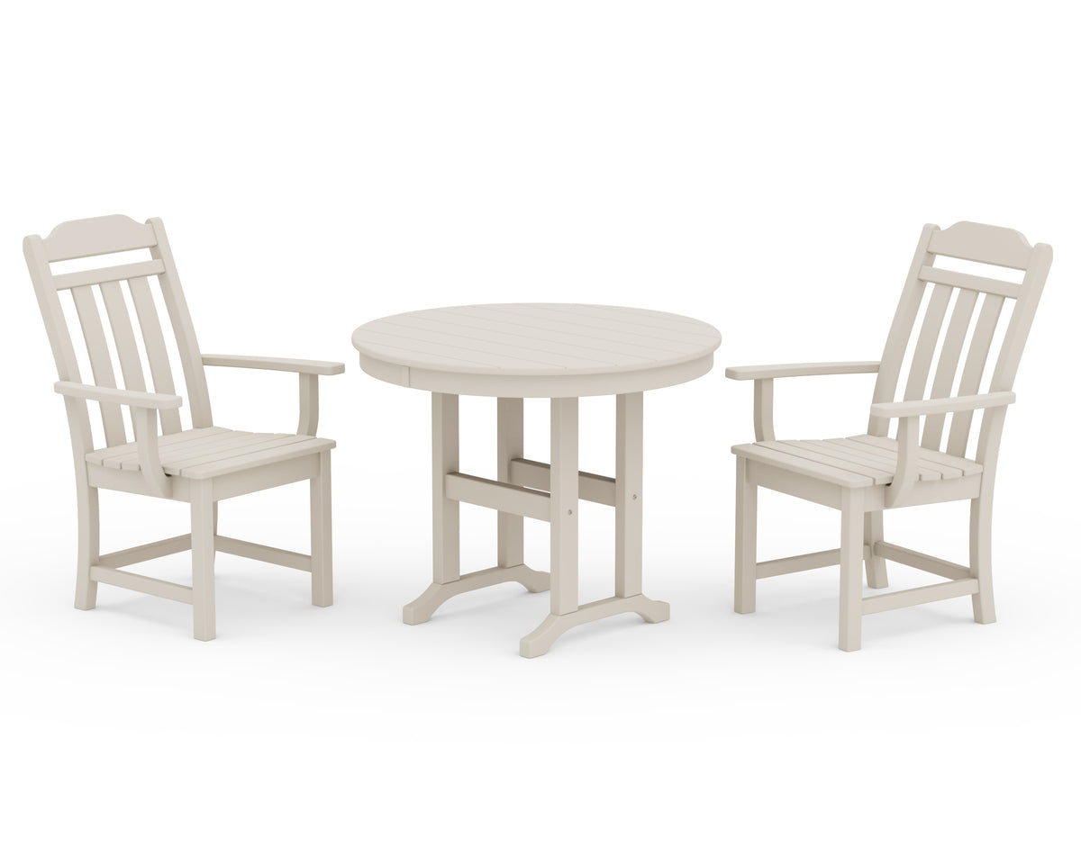 POLYWOOD Cottage 3-Piece Farmhouse Dining Set in Sand