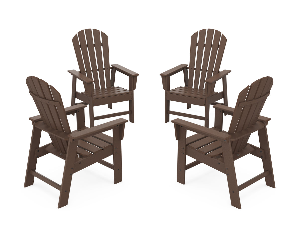 POLYWOOD 4-Piece South Beach Casual Chair Conversation Set in Mahogany