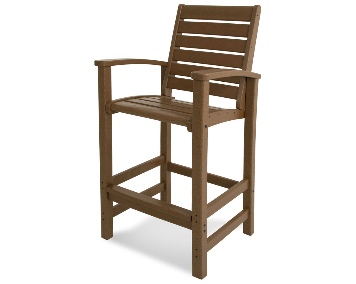 POLYWOOD Signature Bar Chair in Teak