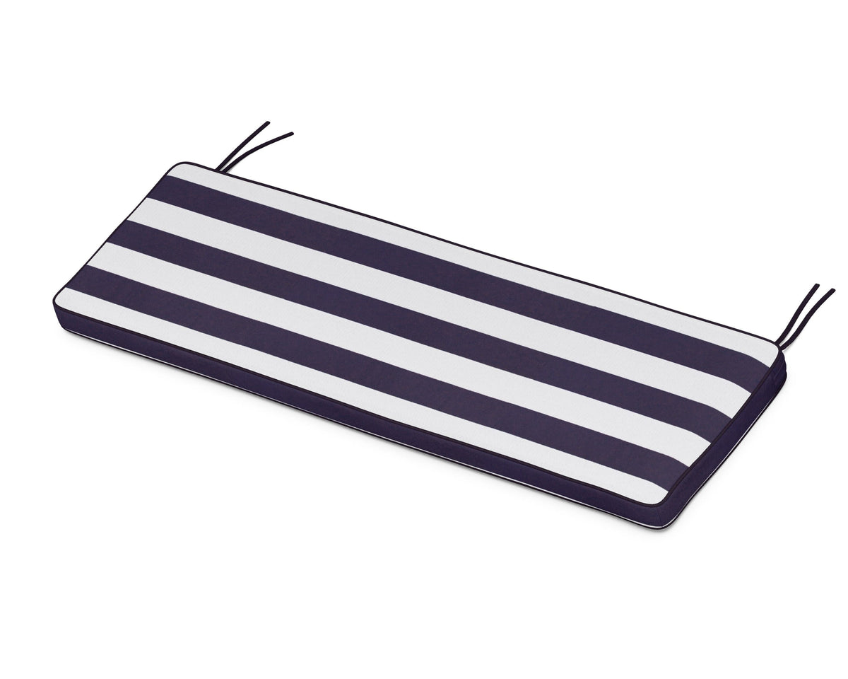 POLYWOOD Chinoiserie 60" Bench Seat Cushion in Cabana Stripe Navy