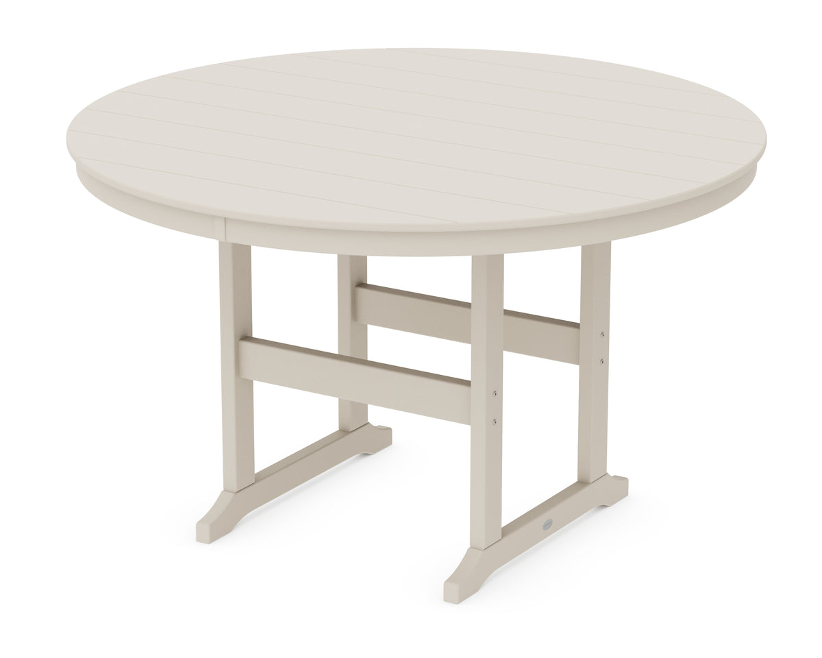POLYWOOD 60" Round Farmhouse Counter Table in Sand