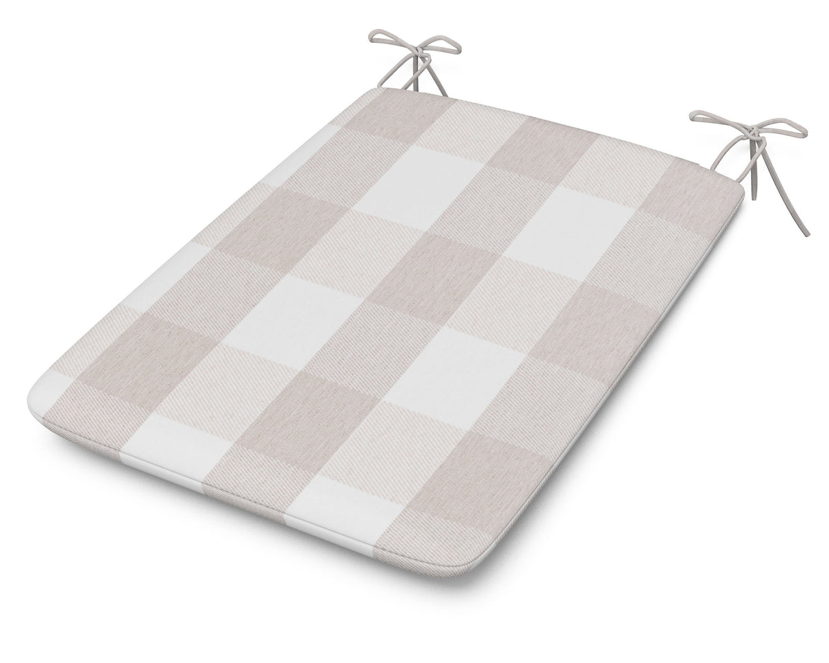 POLYWOOD 1100 Plaza Seat Pad in Buffalo Plaid Dune Burlap