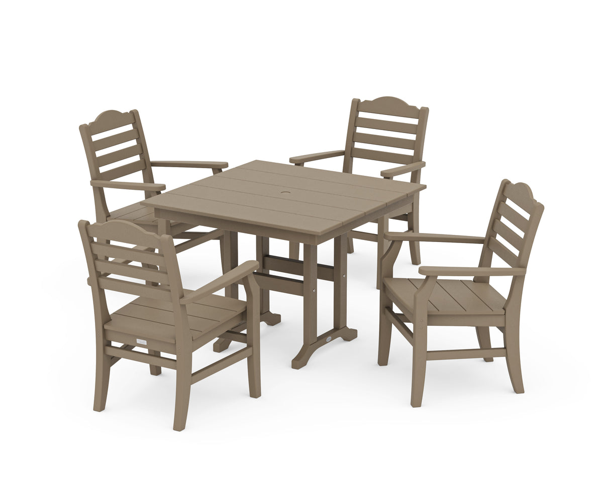 POLYWOOD Savannah 5-Piece Farmhouse Dining Set in Vintage Sahara