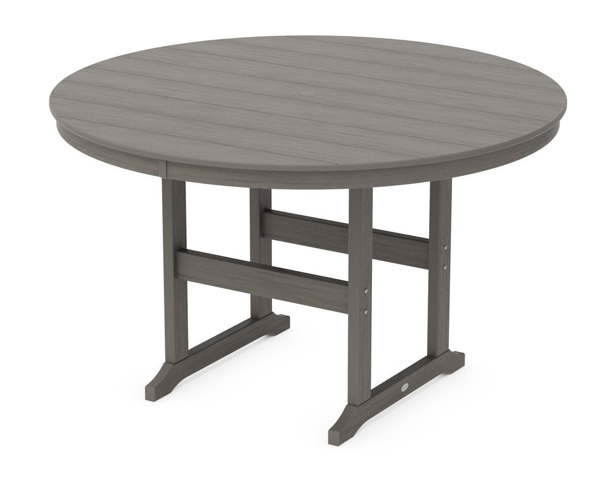 POLYWOOD 60" Round Farmhouse Counter Table in Driftwood