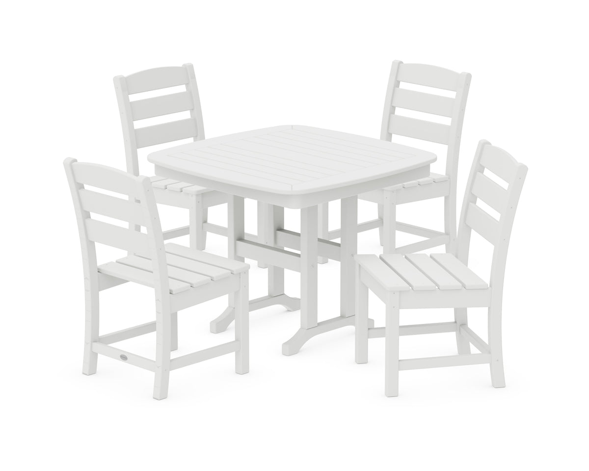 POLYWOOD Lakeside 5-Piece Side Chair Dining Set in White