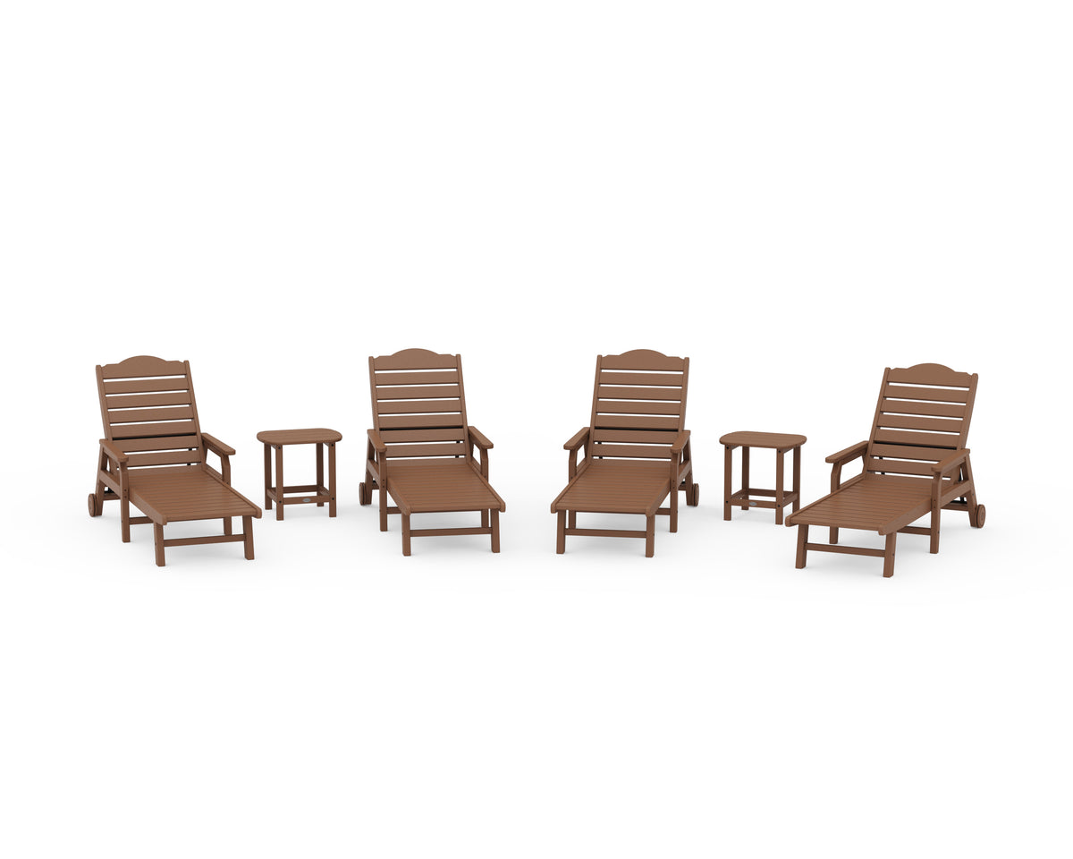 POLYWOOD Draper James Savannah 6-Piece Chaise Lounge Set in Teak
