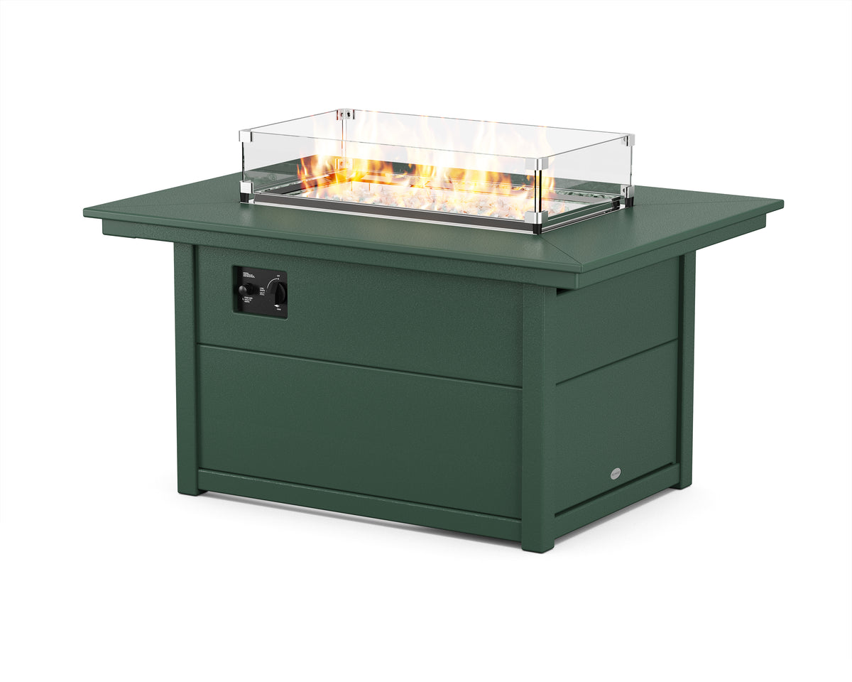 POLYWOOD Rectangle 34"x46" Fire Pit Table in Green