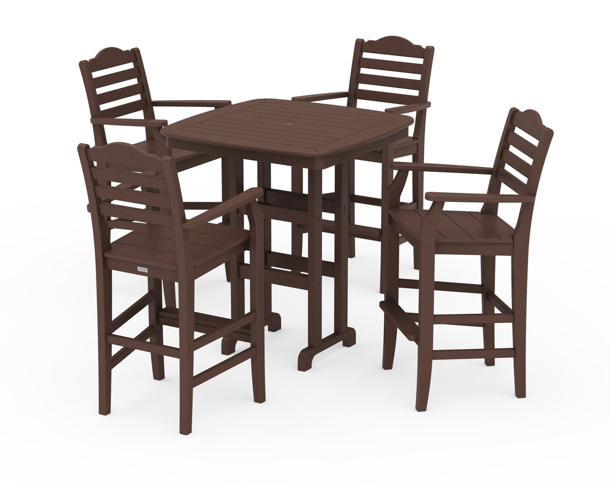 POLYWOOD Savannah 5-Piece Bar Set in Mahogany