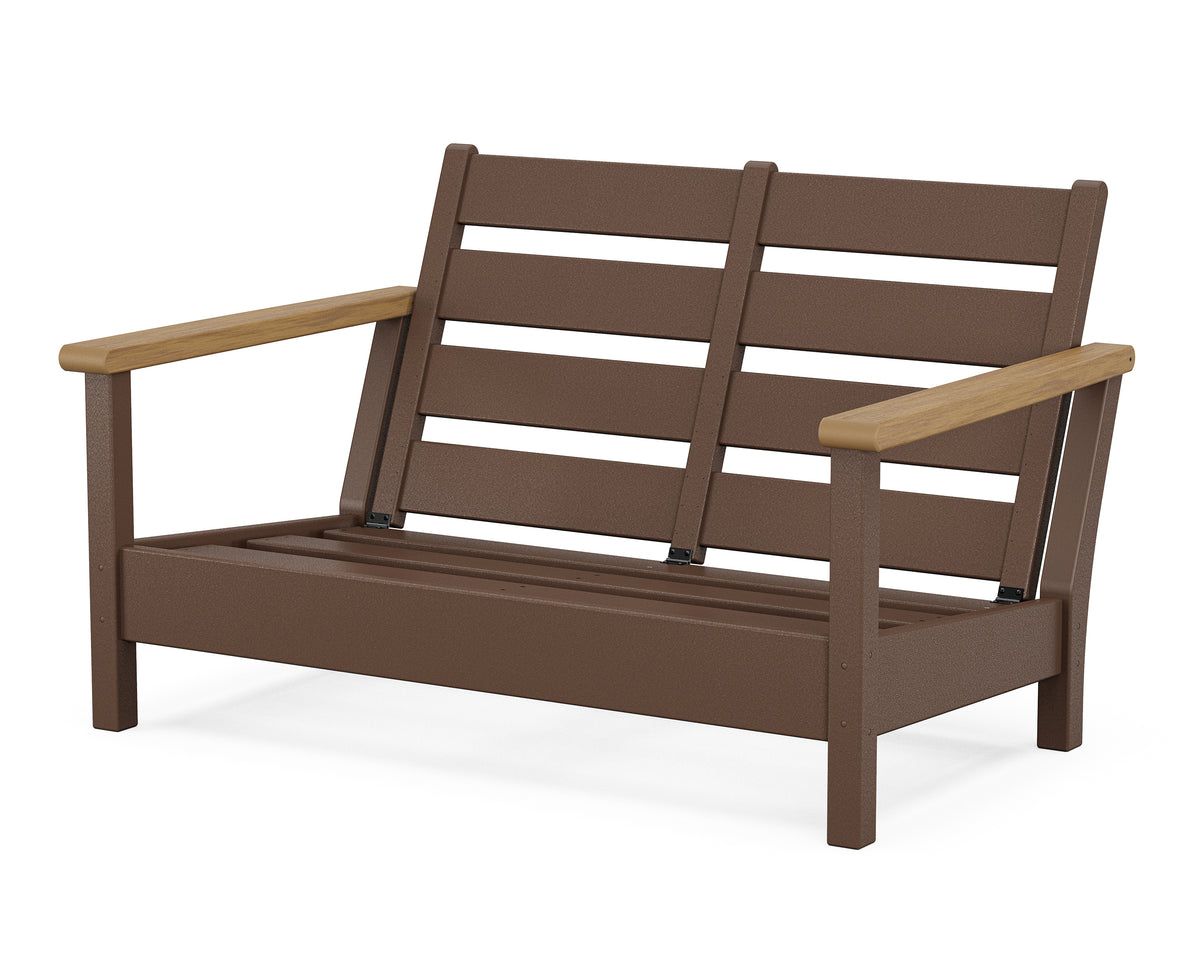 POLYWOOD Harbour Loveseat Frame in Mahogany / Natural