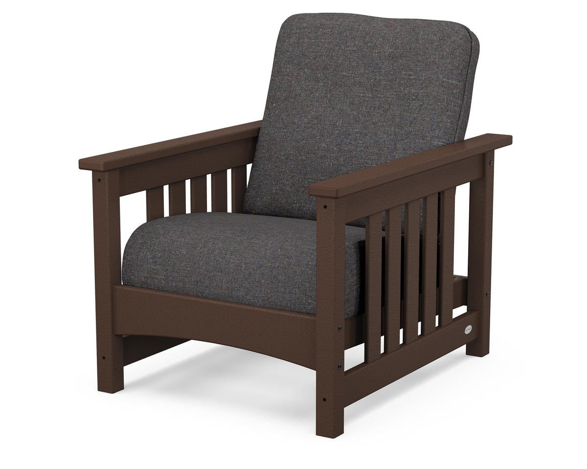 POLYWOOD Club Mission Chair in Mahogany / Ash Charcoal