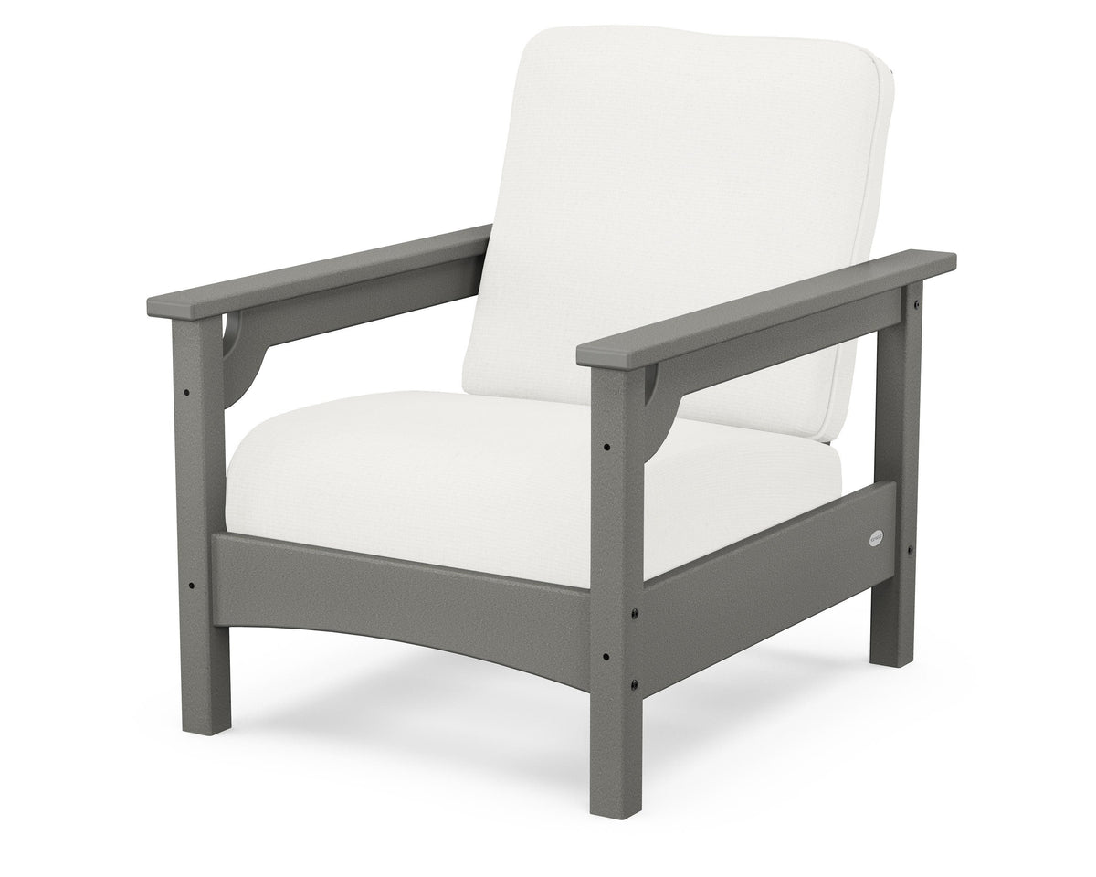 POLYWOOD Club Chair in Slate Grey / Natural Linen