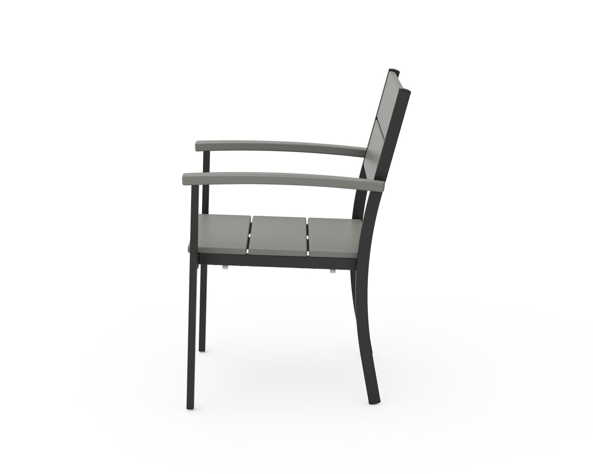 POLYWOOD Main Street Stacking Dining Arm Chair angle view