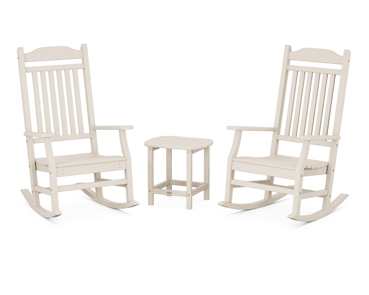 POLYWOOD Cottage Rocking Chair 3-Piece Set in Sand