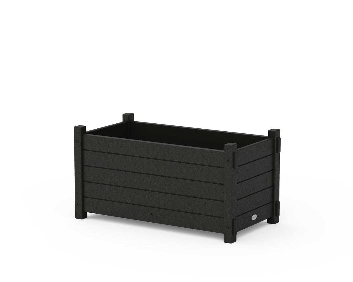 POLYWOOD Nautical Rectangle Double Planter Box in Black
