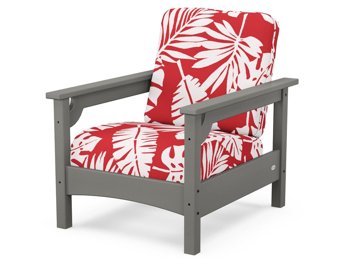 POLYWOOD Club Chair in Slate Grey / Leaf Crimson