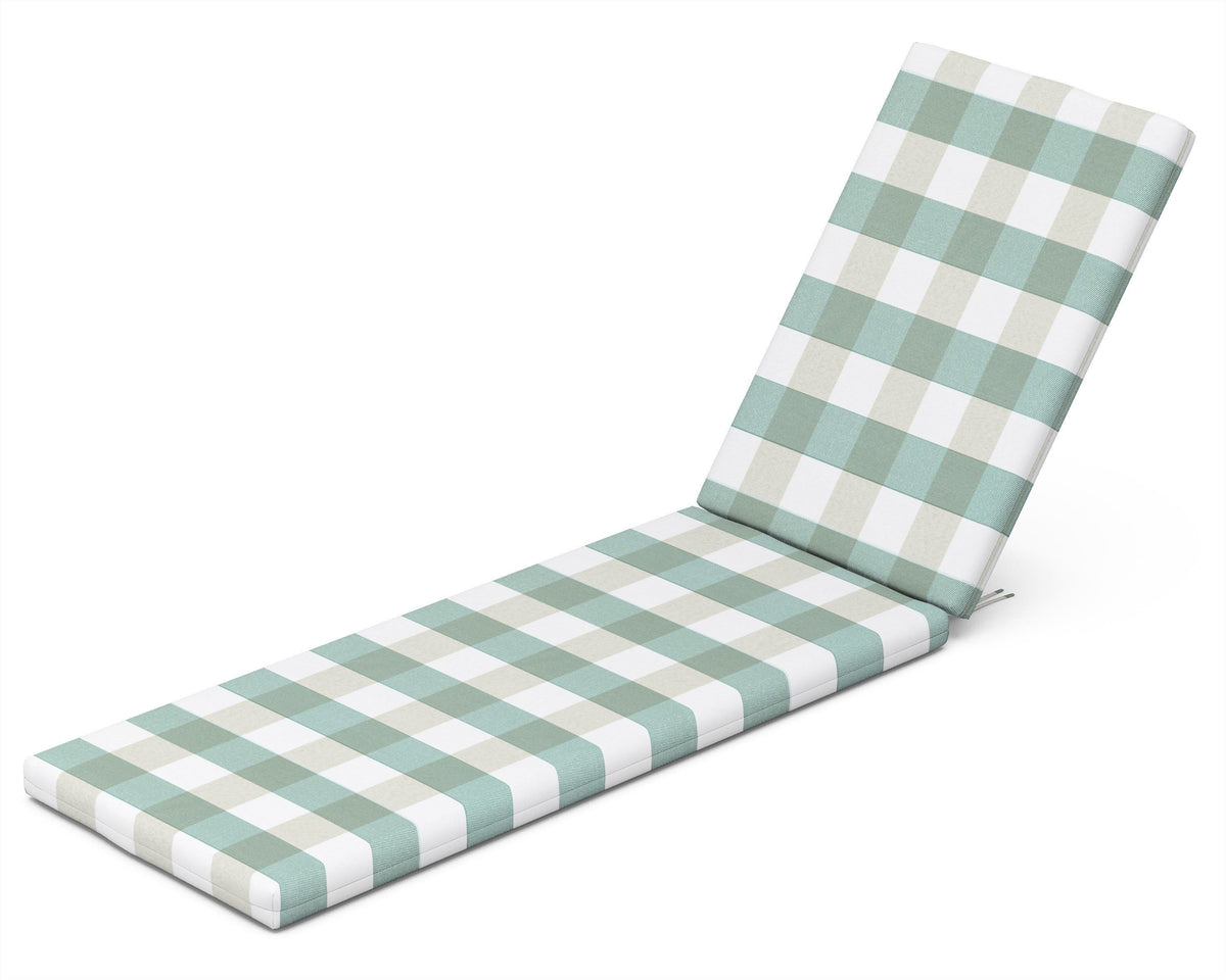 POLYWOOD Chaise Cushion in Buffalo Plaid Glacier Spa