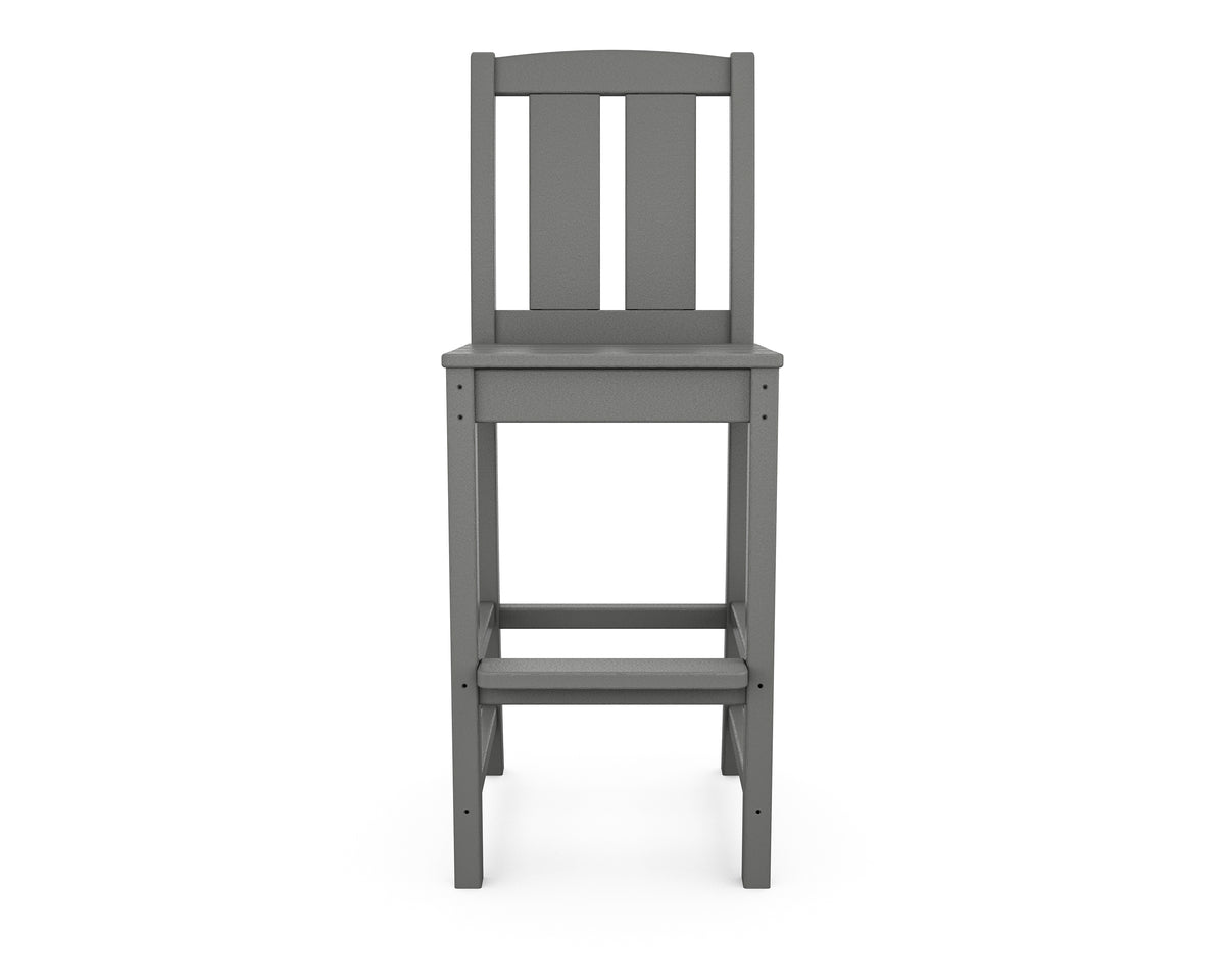 Additional angle of the POLYWOOD Mission Bar Side Chair in Slate Grey
