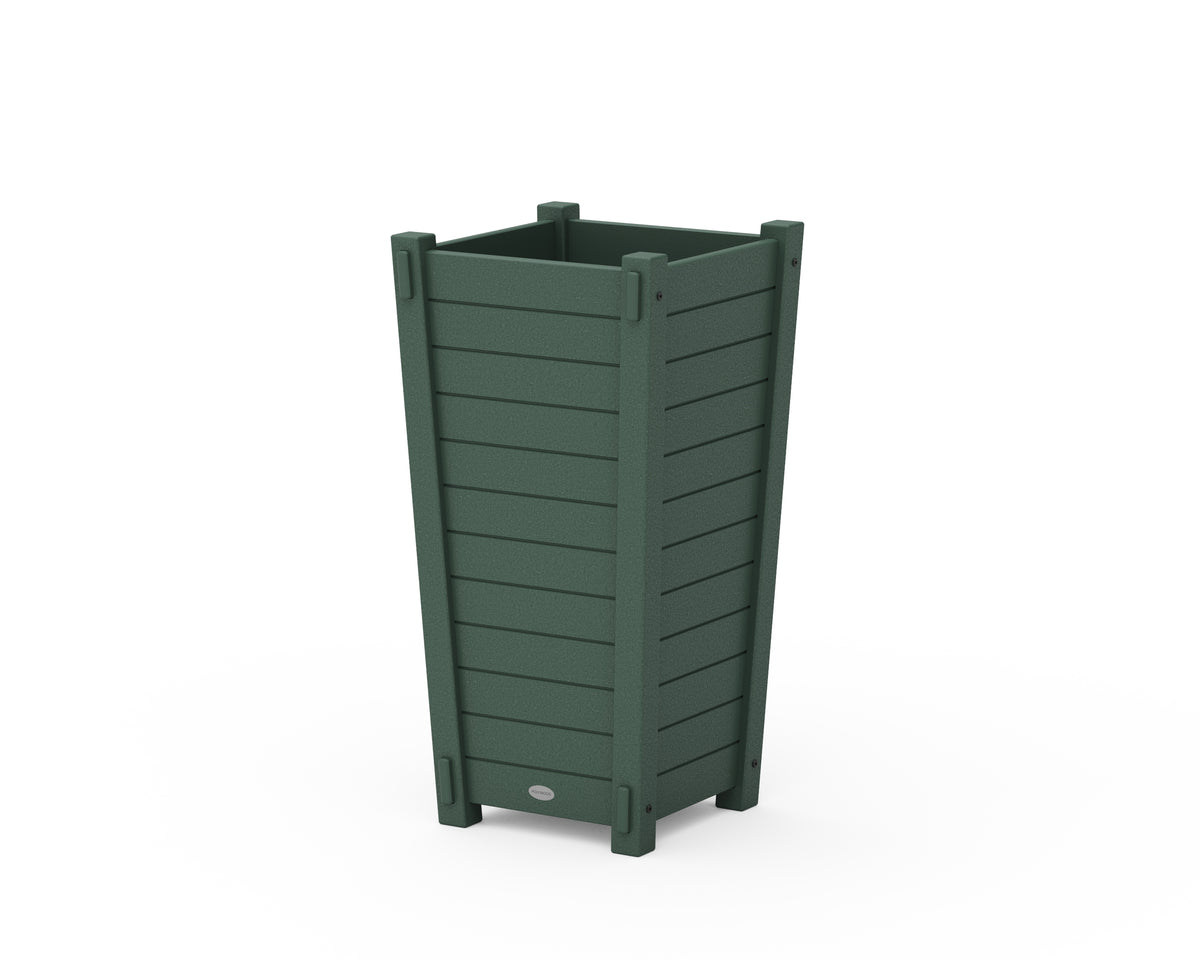 POLYWOOD Nautical Tapered Square Planter Box in Green