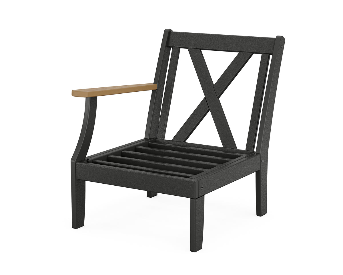 POLYWOOD Braxton Modular Left Arm Chair Frame in Black / Natural