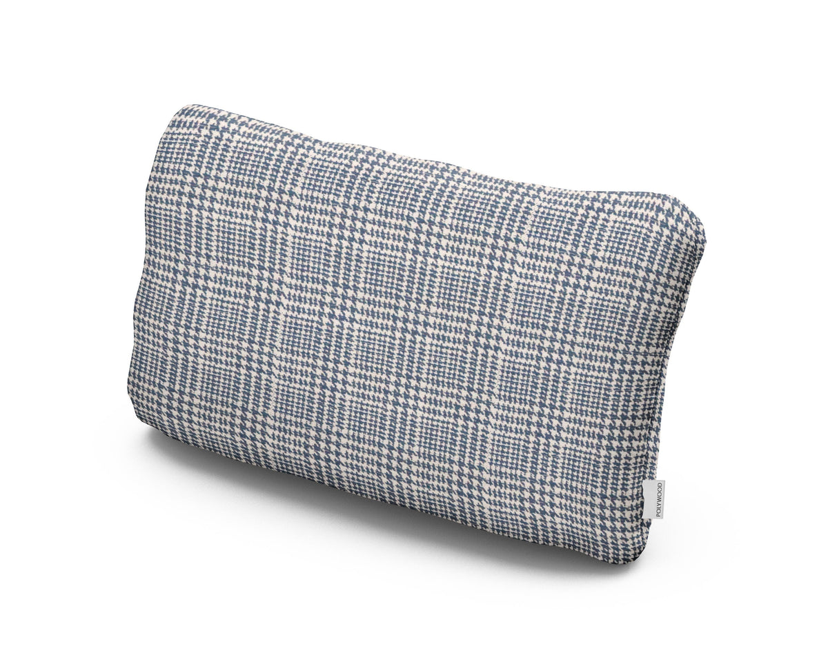 POLYWOOD Outdoor Lumbar Pillow in Houndstooth Sky Blue