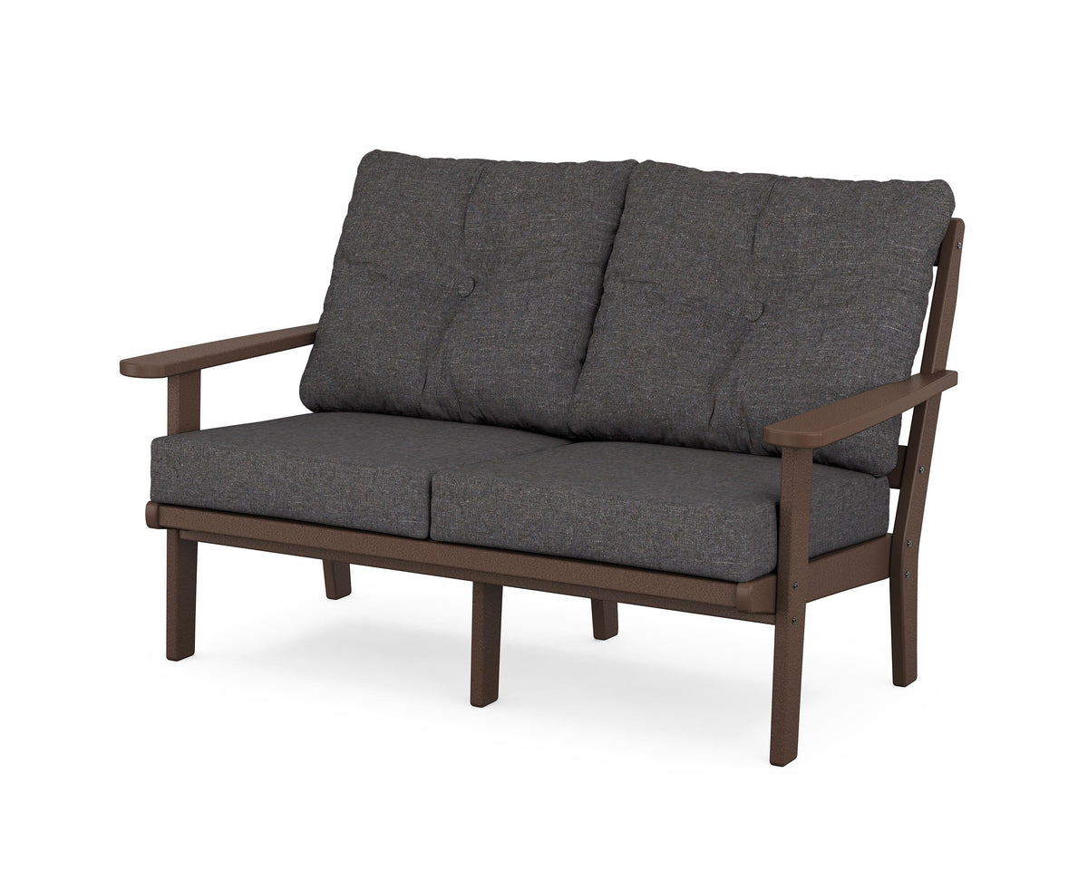 POLYWOOD Mission Deep Seating Loveseat in Mahogany / Ash Charcoal