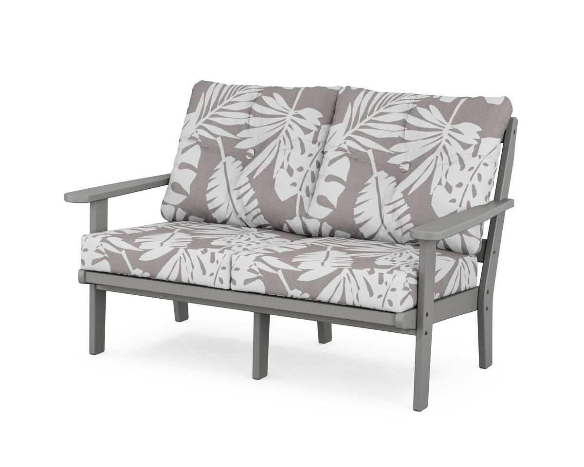 POLYWOOD Mission Deep Seating Loveseat in Slate Grey / Leaf Grey Mist