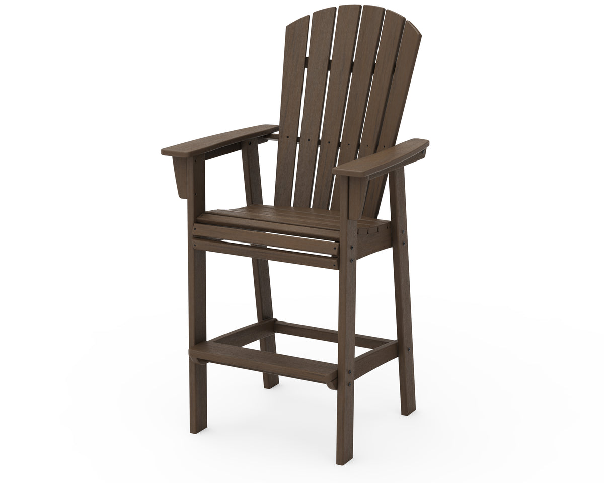 POLYWOOD Nautical Curveback Adirondack Bar Chair in Kona