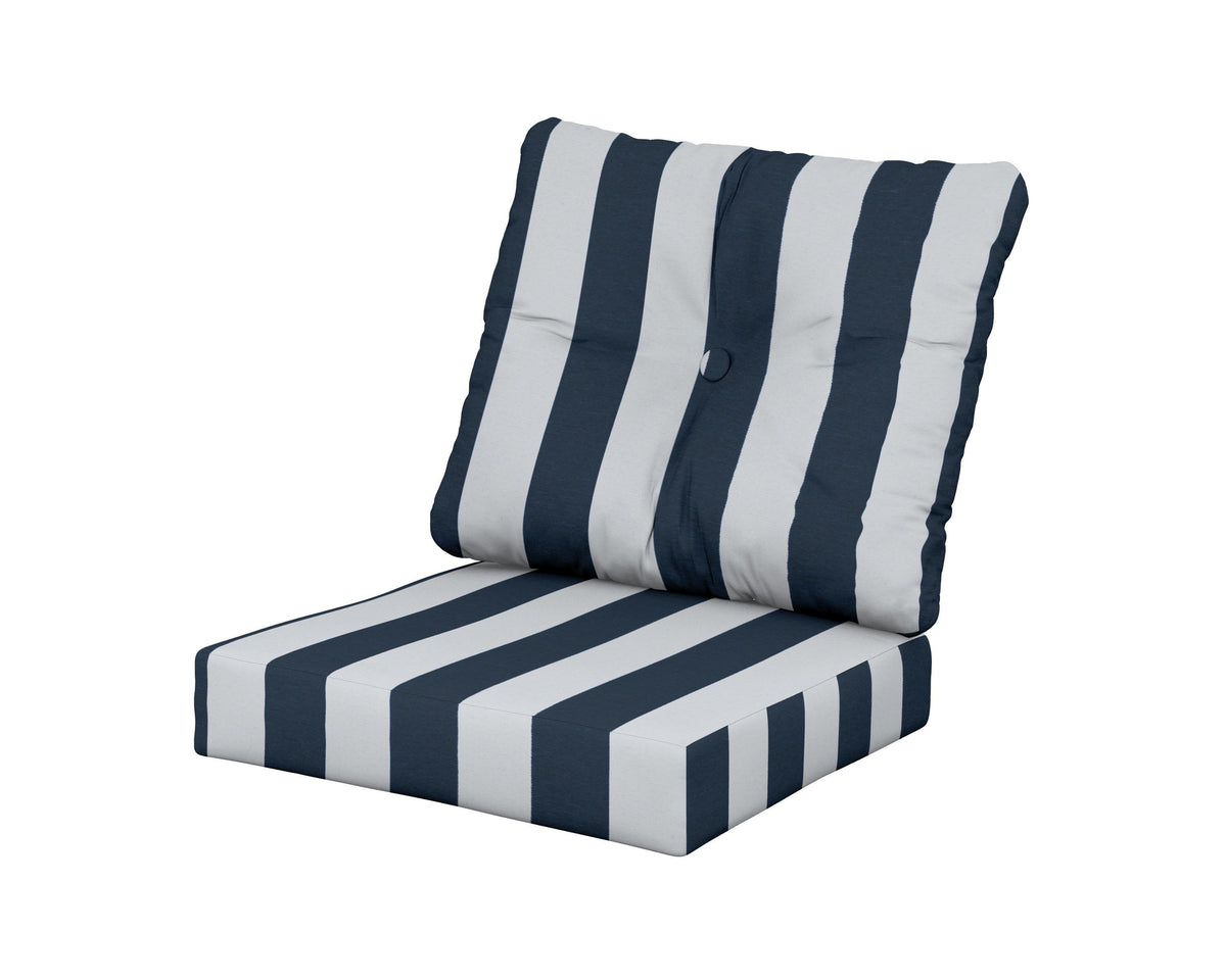 POLYWOOD Prescott Seat/Back Cushions in Cabana Stripe Marine Indigo