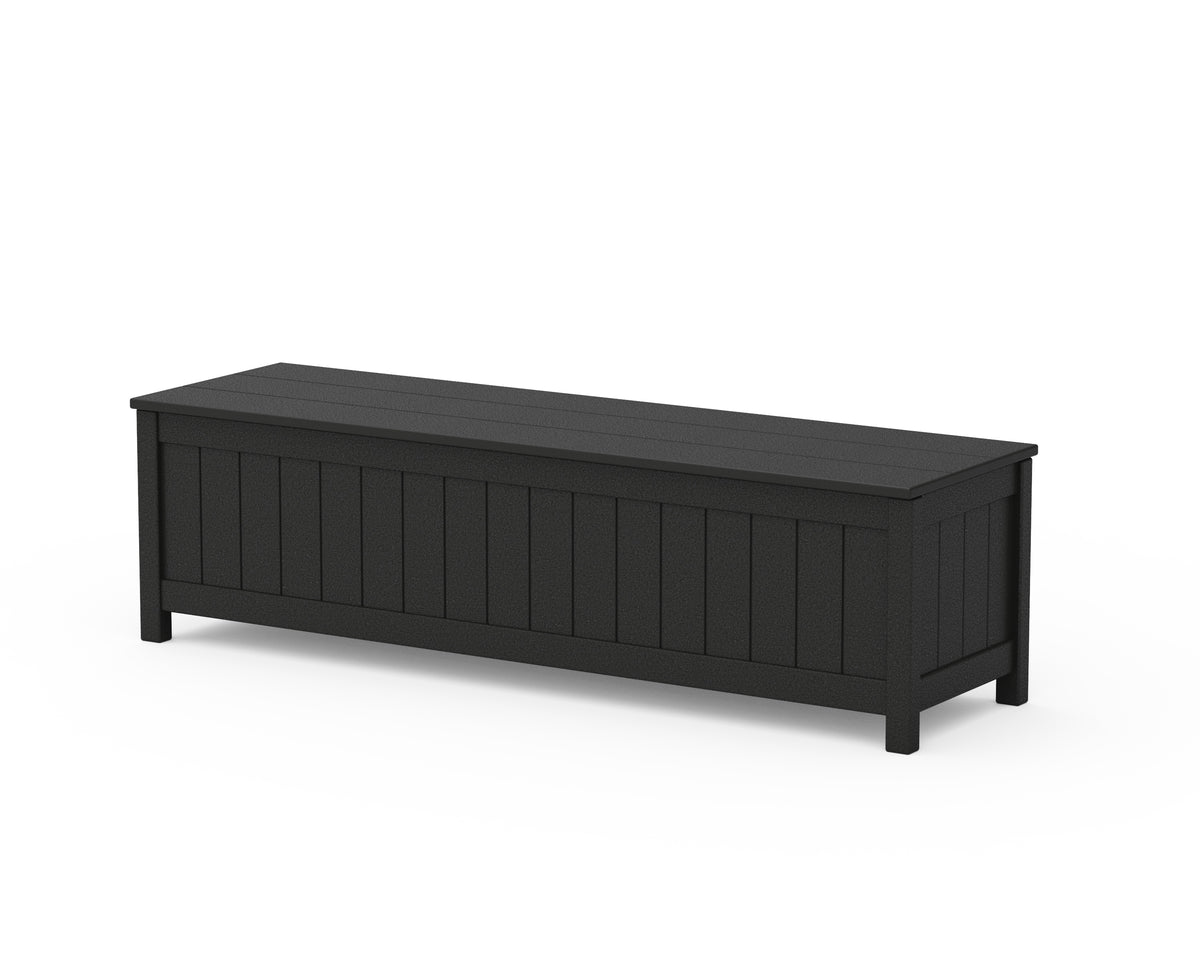 POLYWOOD Vineyard 60" Storage Bench in Black