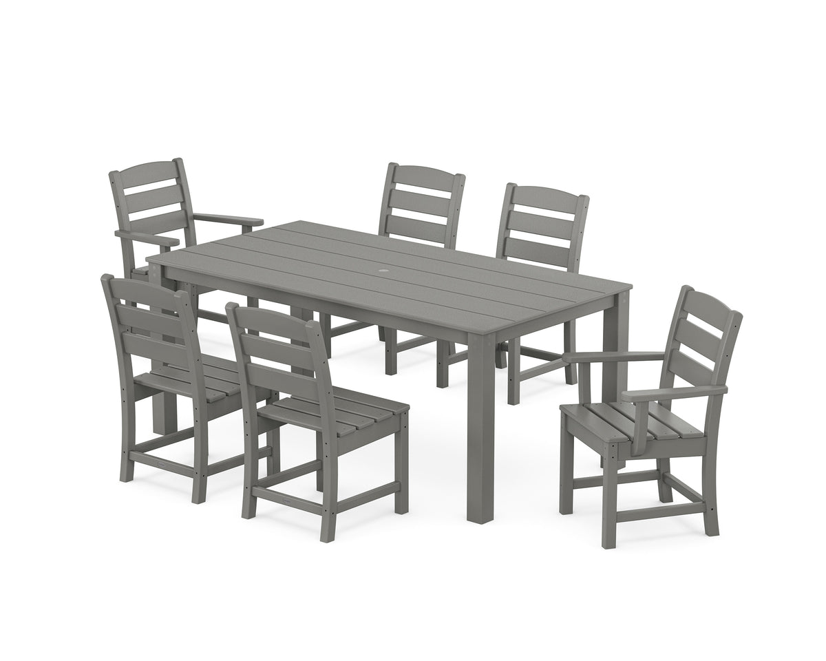 POLYWOOD Lakeside 7-Piece Parsons Dining Set in Slate Grey