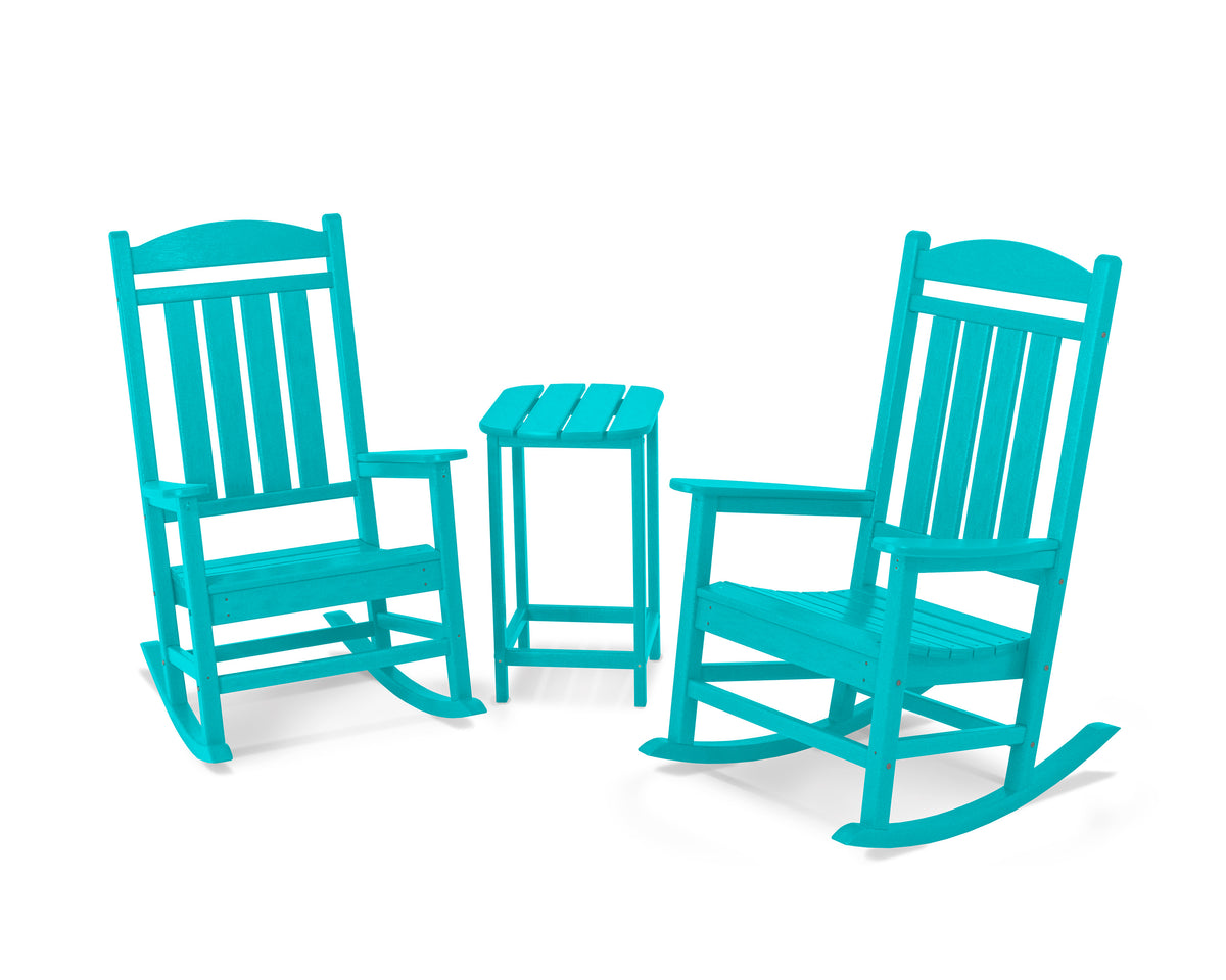 POLYWOOD Presidential Rocker 3-Piece Set in Aruba