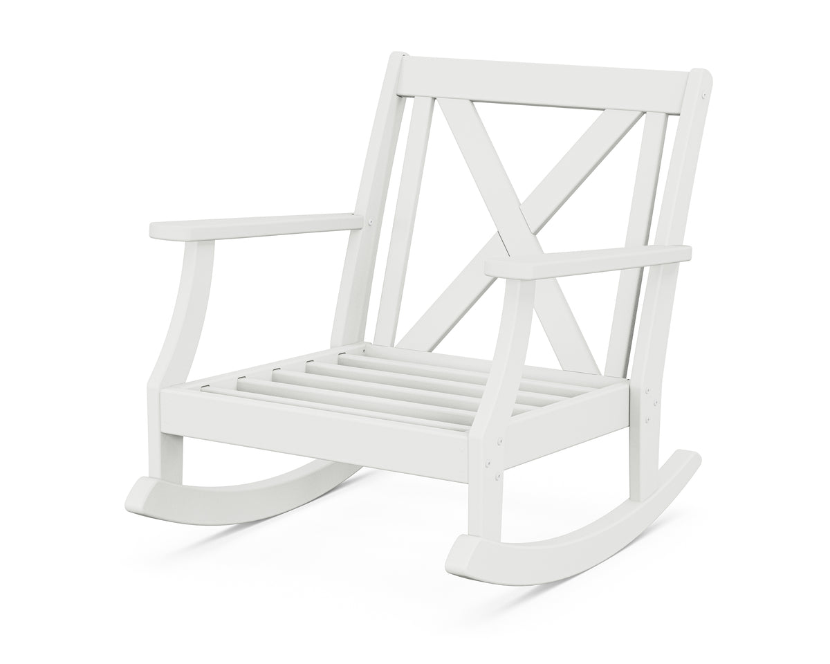POLYWOOD Braxton Deep Seating Rocking Chair Frame in White