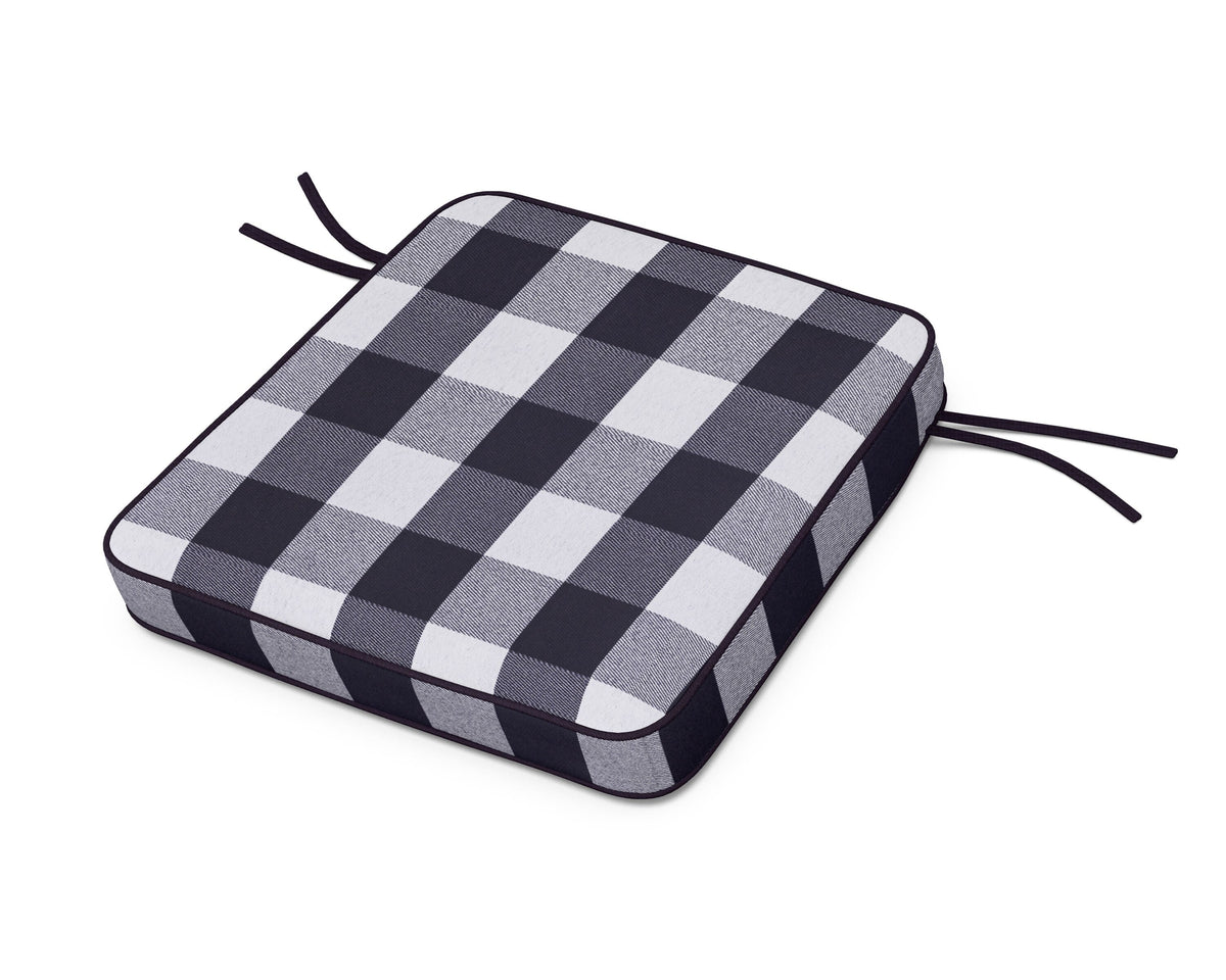 POLYWOOD Acadia Dining Arm Seat Cushion in Buffalo Plaid Navy