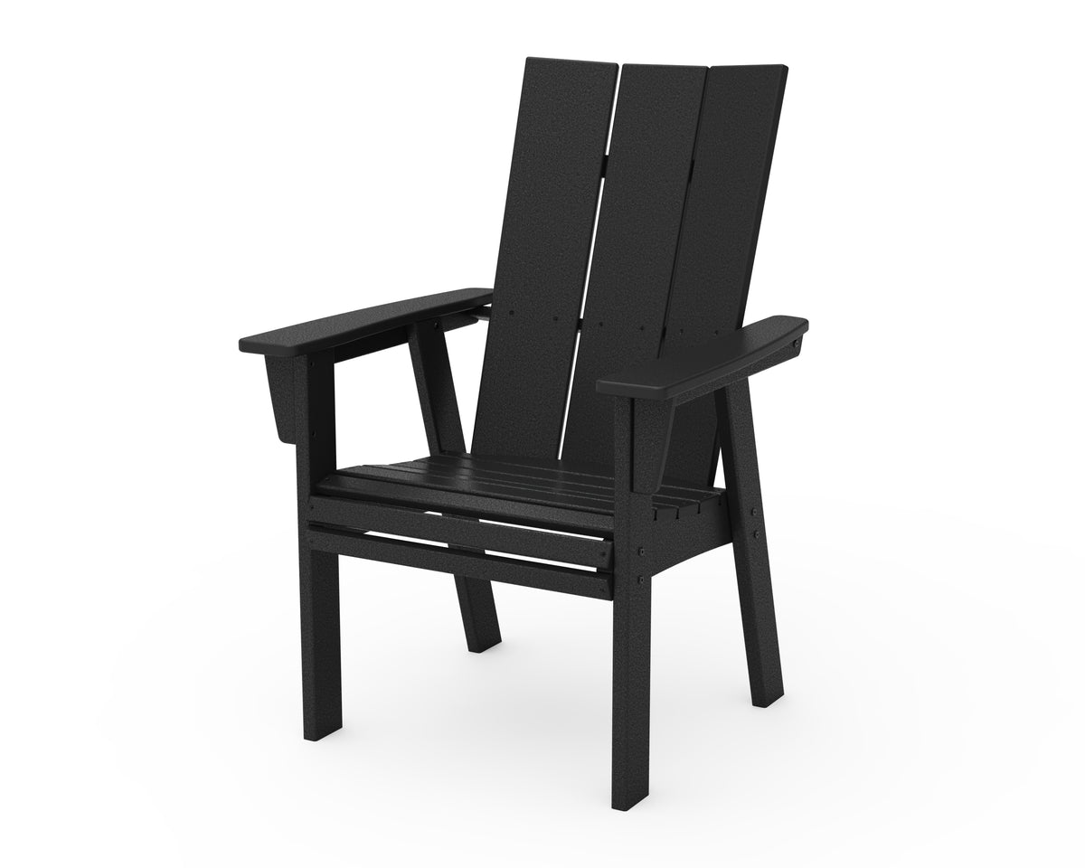 POLYWOOD Modern Curveback Adirondack Dining Chair in Black