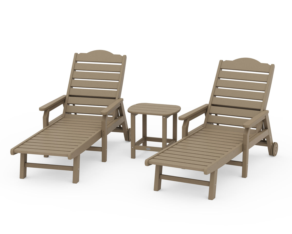 POLYWOOD Draper James Savannah 3-Piece Chaise Lounge Set in Vintage Sahara