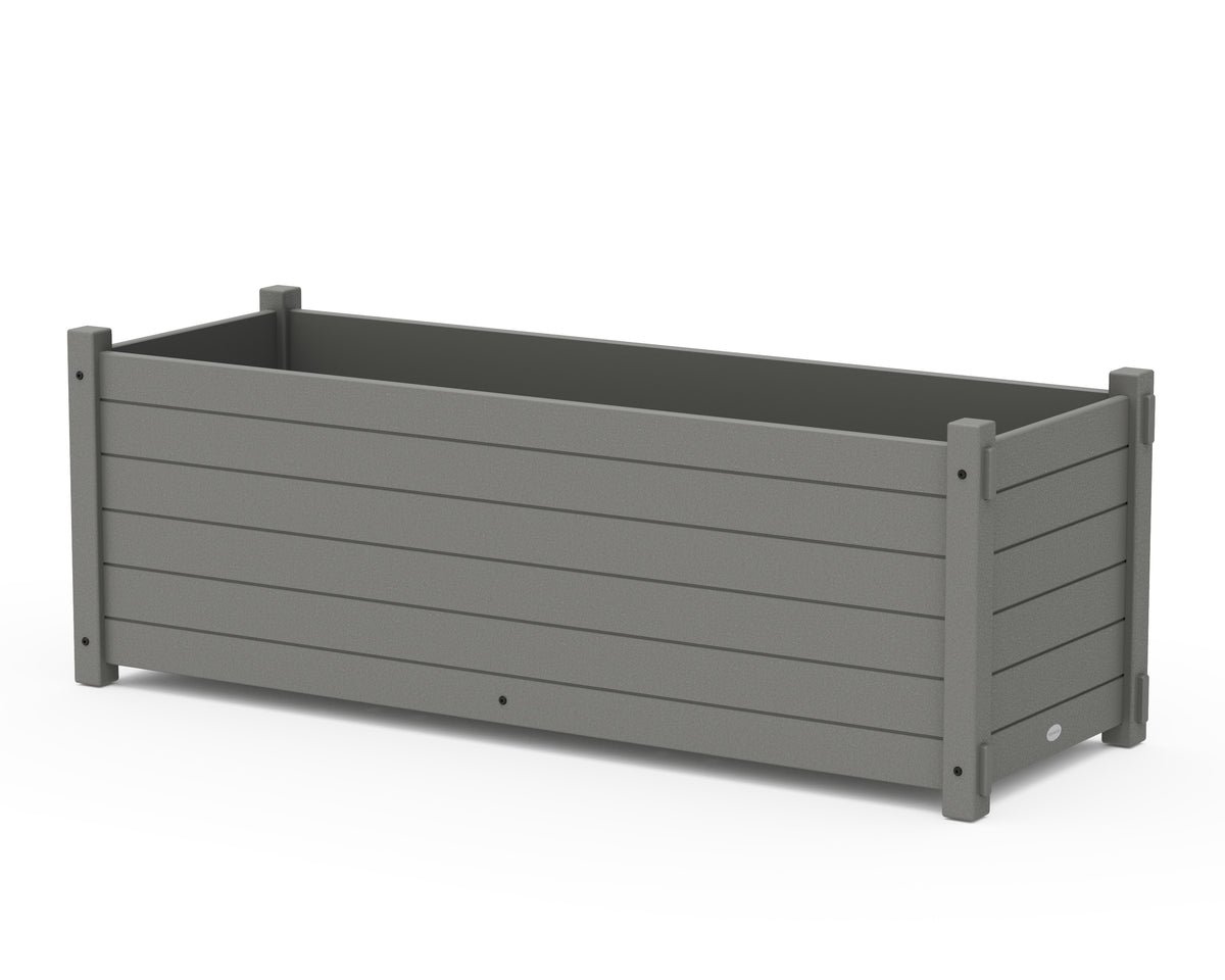POLYWOOD Nautical Large Rectangle Triple Planter Box in Slate Grey