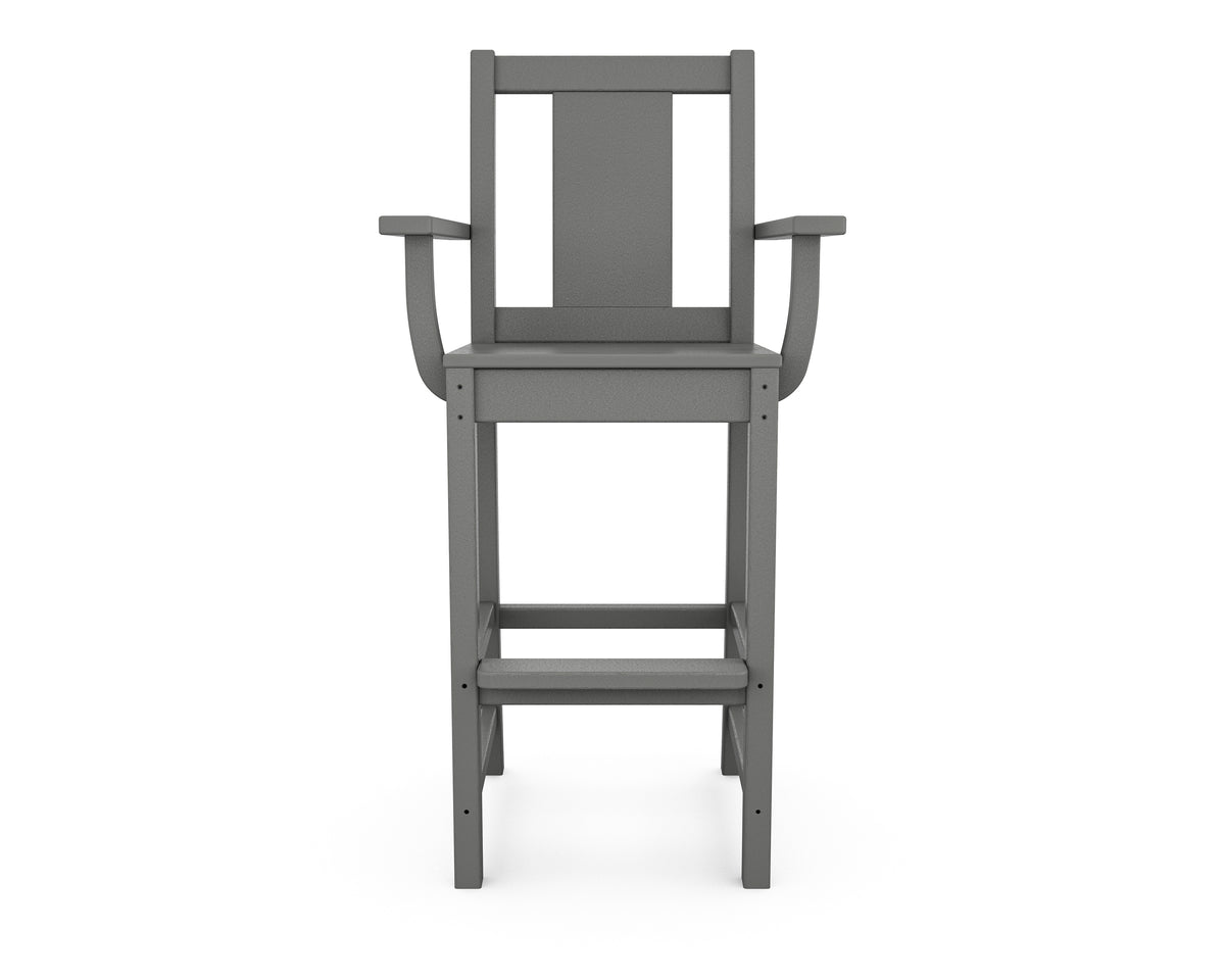 Additional angle of the POLYWOOD Prairie Bar Arm Chair in Slate Grey