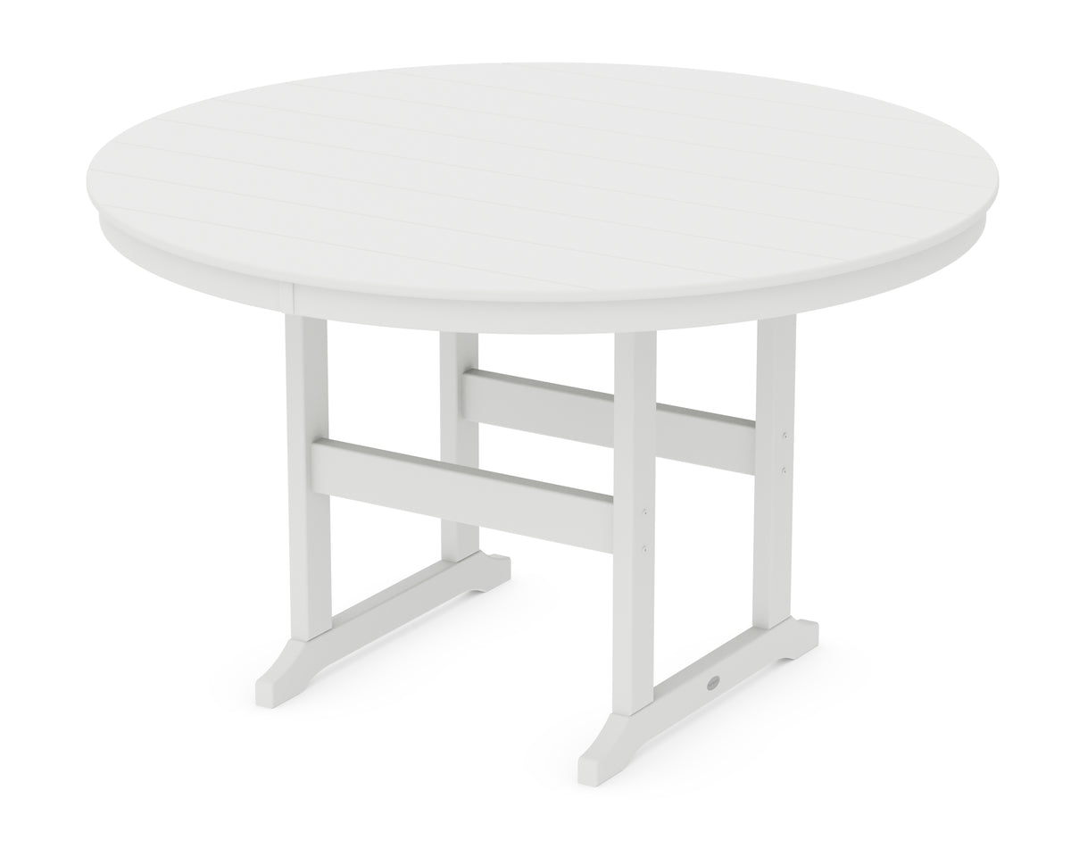 POLYWOOD 60" Round Farmhouse Counter Table in White