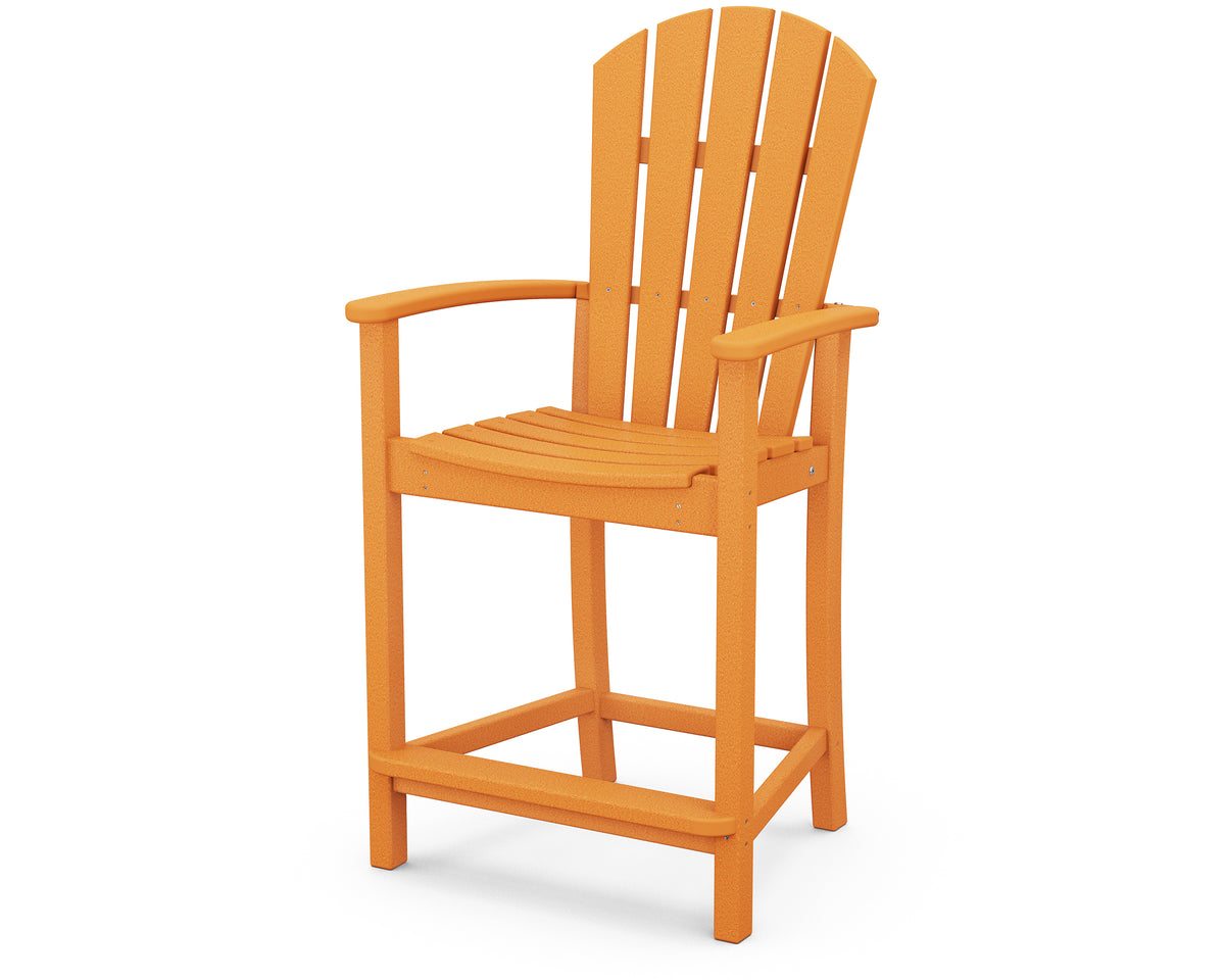 POLYWOOD Palm Coast Counter Chair in Tangerine