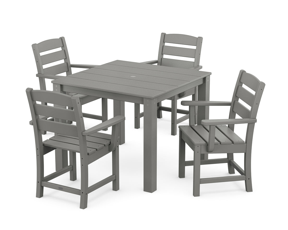 POLYWOOD Lakeside 5-Piece Parsons Dining Set in Slate Grey